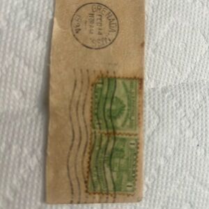 2 Fort Dearborn 1 cent stamps postmarked 1934